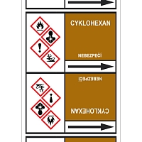 Značení potrubí, cyklohexan,, 